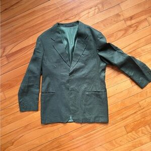 United Colors of Benetton Linen Blazer Made in Italy Green Jacket